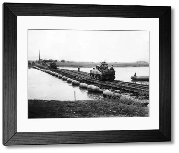 Framed Print : WW2 - April 1945 Tanks of the 2nd Armoured U. S. 9th Army cross the Weser River Framed Print : WW2 - April 1945 Tanks of the 2nd Armoured U. S. 9th Army cross the Weser River