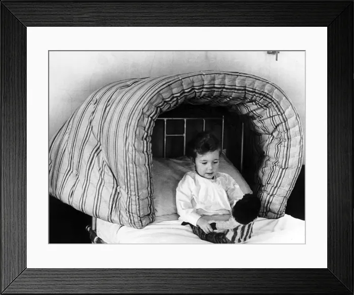 Framed Print : WW2 Grove Road Hospital London bombed 1944 Derek Boosey in his lucky horse shoe Framed Print : WW2 Grove Road Hospital London bombed 1944 Derek Boosey in his lucky horse shoe