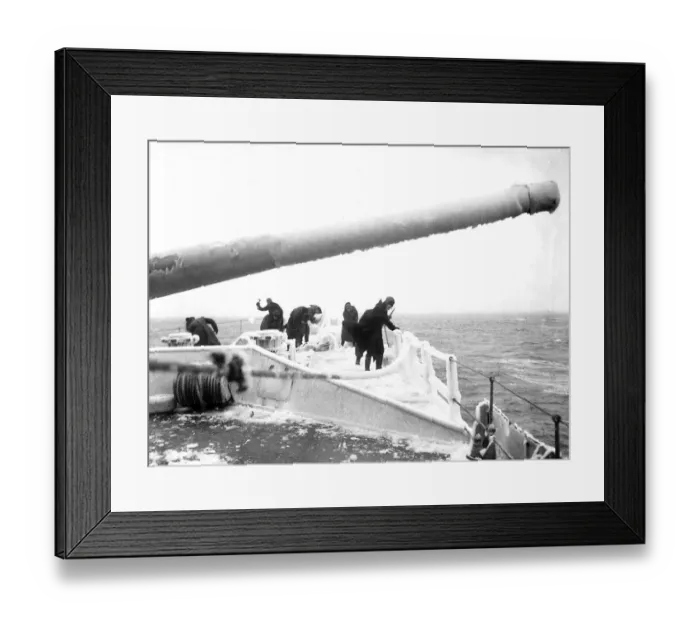 Framed Print : WW2 Winter convoy carrying food 1945 Destroyer carrying vital supplies of