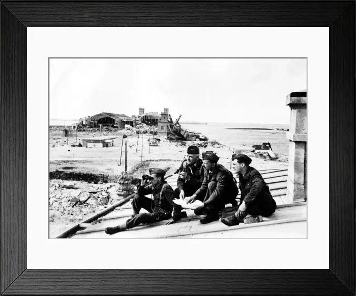 Framed Print : WW2 First British to enter Cherbourg were four RAF members of the Embarkation Unit Framed Print : WW2 First British to enter Cherbourg were four RAF members of the Embarkation Unit