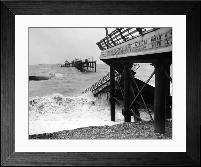 Framed Print : WW2 Bomb damaged pier February 1940 Framed Print : WW2 Bomb damaged pier February 1940