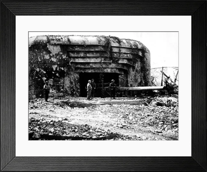 Framed Print : WW2 Reinforced concrete bunkers built by the Germans to protect heavy coastal guns are