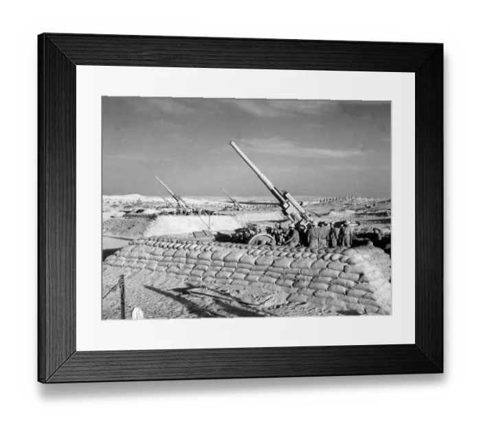 Framed Print : British anti aircraft guns in the Western Desert North Africa Circa 1942