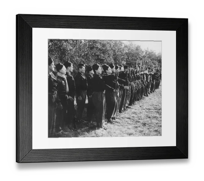 Framed Print : WW2 - French guerillas of the Maquis Army drilling undercover in the Savoie mountain Framed Print : WW2 - French guerillas of the Maquis Army drilling undercover in the Savoie mountain