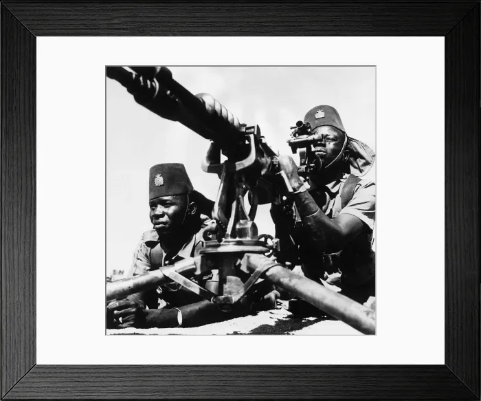 Framed Print : Light machine gun crew from Belgian Congo undergoing intensive training at Port Tewfik Framed Print : Light machine gun crew from Belgian Congo undergoing intensive training at Port Tewfik