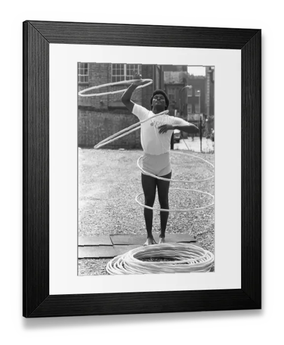 Framed Print : Chico Johnson 24 year old from California August 1983 world record holder for twirling 77 Framed Print : Chico Johnson 24 year old from California August 1983 world record holder for twirling 77