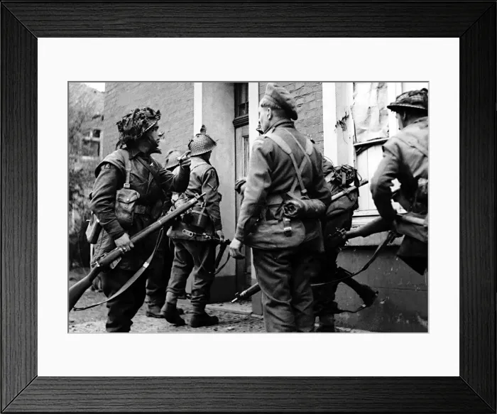 Framed Print : WW2 British Armour Thrusts Into Germany April 1945 Infantry of the 7th Armoured