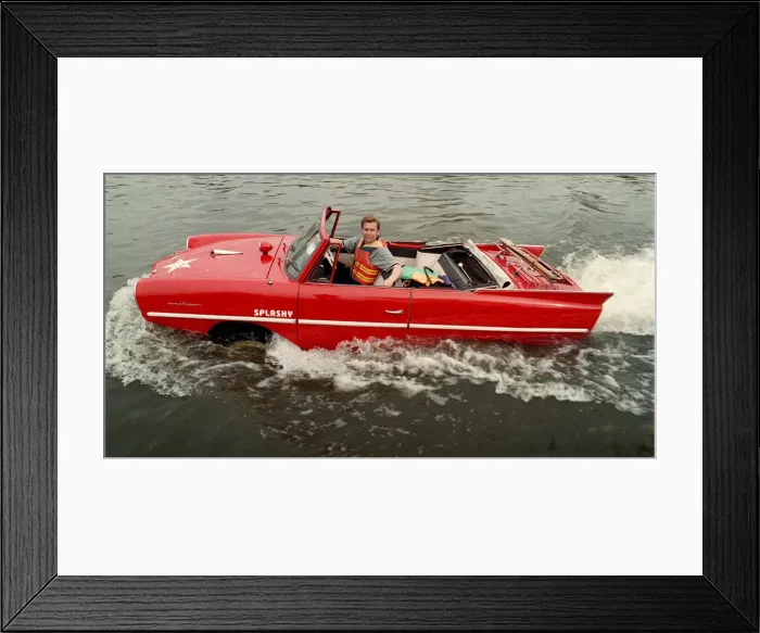 Framed Print : Mark Perkins from Ascot and his 1964 Amphicar March 1998 On the river Thames Framed Print : Mark Perkins from Ascot and his 1964 Amphicar March 1998 On the river Thames