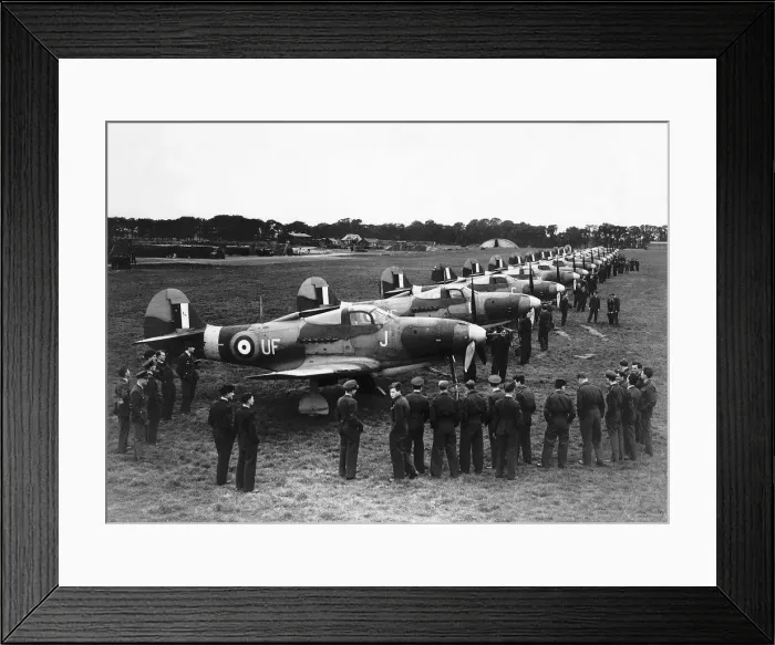 Framed Print : No 601 City of London Squadron parade their new Bell Airacobras for the press at Duxford