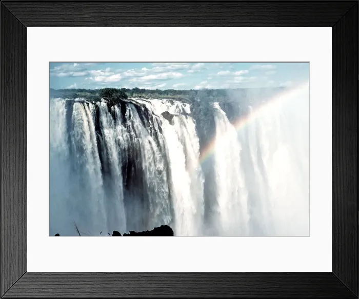 Framed Print : Victoria Falls on the Zambezi River in Zambia, Africa