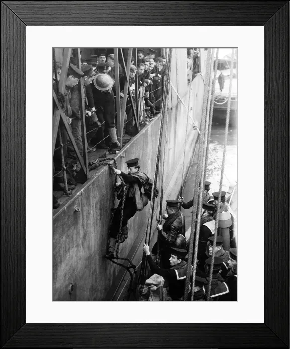 Framed Print : Sailors board HMS Glasow as they prepare for another trip to the beaches of Normandy Framed Print : Sailors board HMS Glasow as they prepare for another trip to the beaches of Normandy