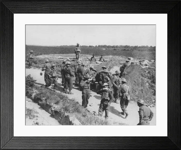 Framed Print : WW2 Royal Irish Fusiliers on the Belgium front line