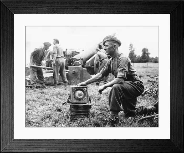 Framed Print : WW2 Gunnery Sergeant Sanders & howitzer 1944 This is the first picture of the 7 Framed Print : WW2 Gunnery Sergeant Sanders & howitzer 1944 This is the first picture of the 7