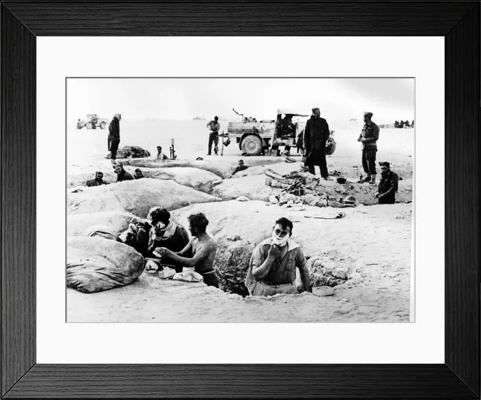 Framed Print : WW2 Early morning shave May 1942 for British troops in the trenches in Framed Print : WW2 Early morning shave May 1942 for British troops in the trenches in