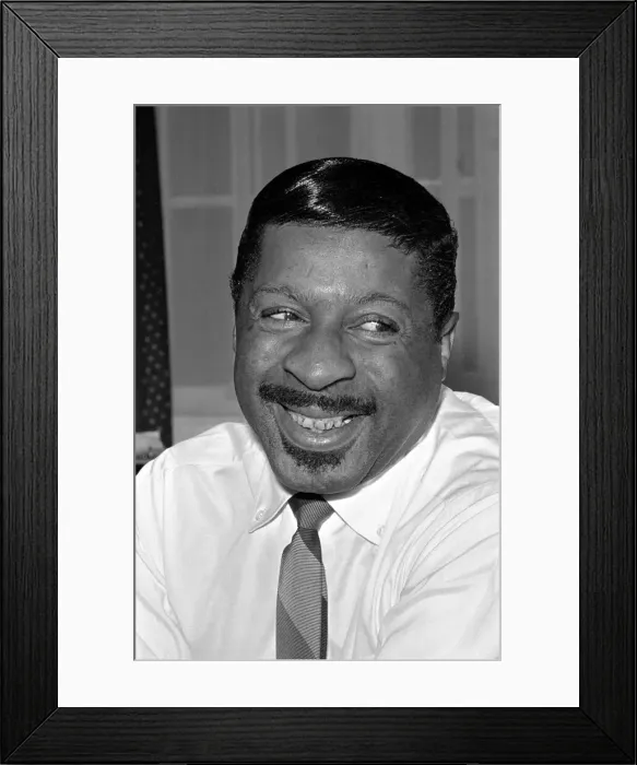 Framed Print : Jazz performer Errol Garner in Daily Mirror interview with Donald Zec with the Mayfair