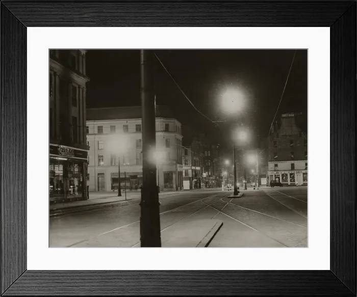 Framed Print : Dundee High Street by night street lights Architecture Buildings