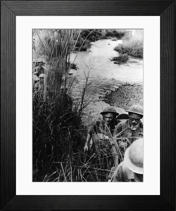 Framed Print : WW2 patrol advancing through the rushes on their way to Mohnyin Framed Print : WW2 patrol advancing through the rushes on their way to Mohnyin