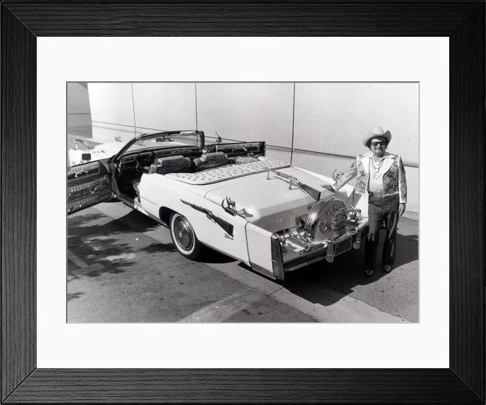 Framed Print : Cadillac Eldorado Convertible car. Nudie, the man who supplies clothes to the likes of Framed Print : Cadillac Eldorado Convertible car. Nudie, the man who supplies clothes to the likes of