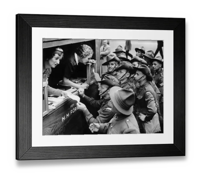 Framed Print : Two women touring London in a mobile information van give directions to Australian Framed Print : Two women touring London in a mobile information van give directions to Australian