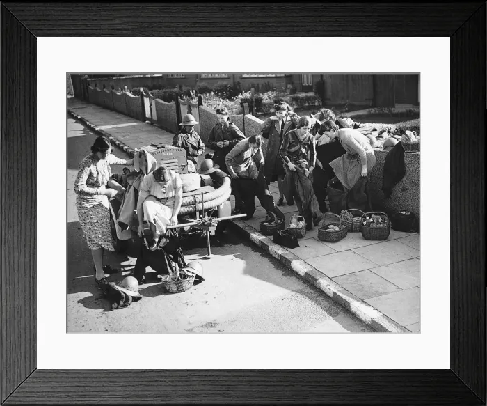 Framed Print : ARP women prepare for an an exercise with fire fighting equipment during WW2 1942 Framed Print : ARP women prepare for an an exercise with fire fighting equipment during WW2 1942