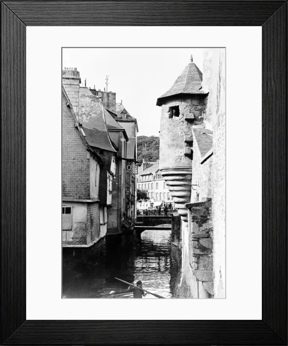 Framed Print : Brittany France. A scene in old Brittany, The ramparts and old house of Quimper Framed Print : Brittany France. A scene in old Brittany, The ramparts and old house of Quimper