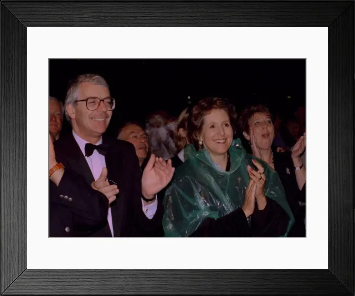 Framed Print : Prime Minister John Major, and his wife Norma, applaud during a concert at Wembley