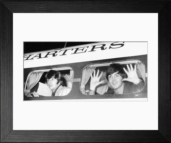 Framed Print : The Beatles 19 July 1964 Ringo Starr and Paul McCartney at Blackpool Airport to appear