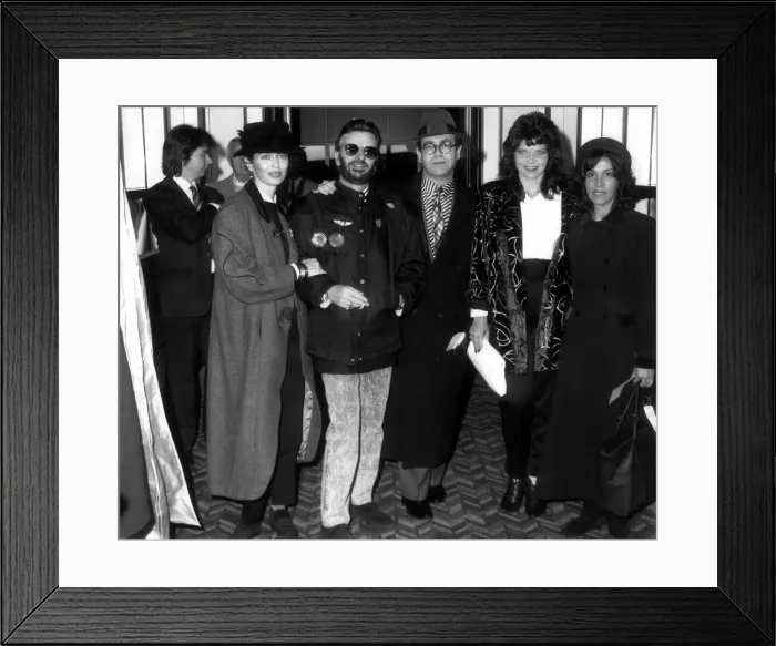 Framed Print : Olivia Harrison, wife of former Beatle George Harrison, off to a party with Ringo Starr Framed Print : Olivia Harrison, wife of former Beatle George Harrison, off to a party with Ringo Starr
