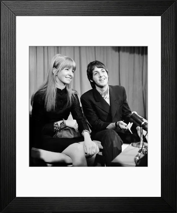 Framed Print : Paul McCartney with girlfriend Jane Asher at a press conference. March 1968 Framed Print : Paul McCartney with girlfriend Jane Asher at a press conference. March 1968