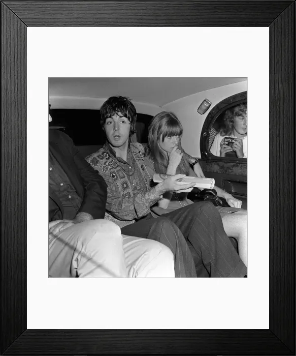 Framed Print : The Beatles singer Paul McCartney in the back of a car at Bangor August 1967 Framed Print : The Beatles singer Paul McCartney in the back of a car at Bangor August 1967