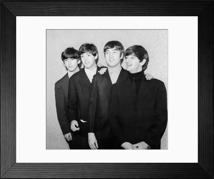 Framed Print : The Beatles left to right: George Harrison, Paul McCartney, John Lennon, and Ringo Starr