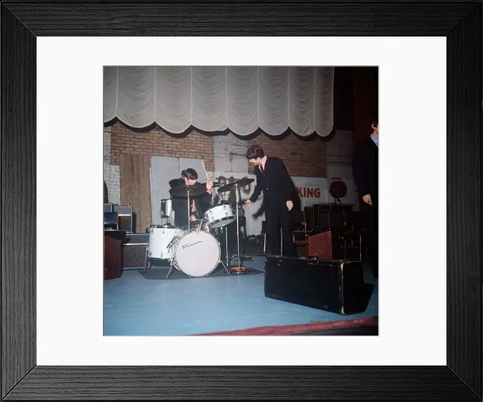 Framed Print : Ringo Starr and John Lennon of The Beatles at the Futurst Theatre Scarborough 11 Framed Print : Ringo Starr and John Lennon of The Beatles at the Futurst Theatre Scarborough 11