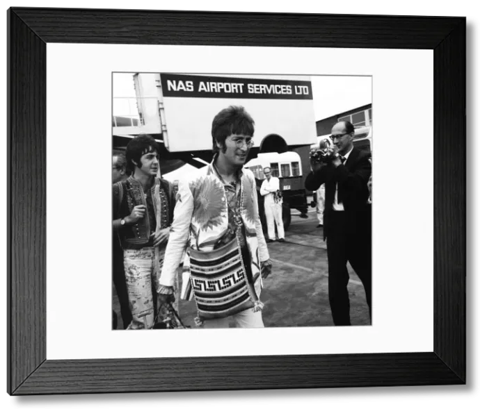 Framed Print : The Beatles 1967 John Lennon and Paul McCartney arriving at Heathrow Airport Framed Print : The Beatles 1967 John Lennon and Paul McCartney arriving at Heathrow Airport