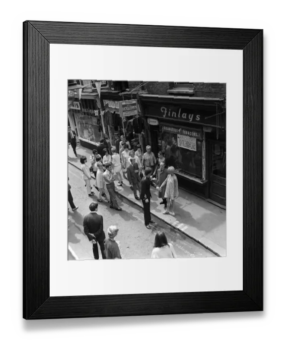 Framed Print : London views - Carnaby Street, July 1967 Shopping - crowd scene The swinging