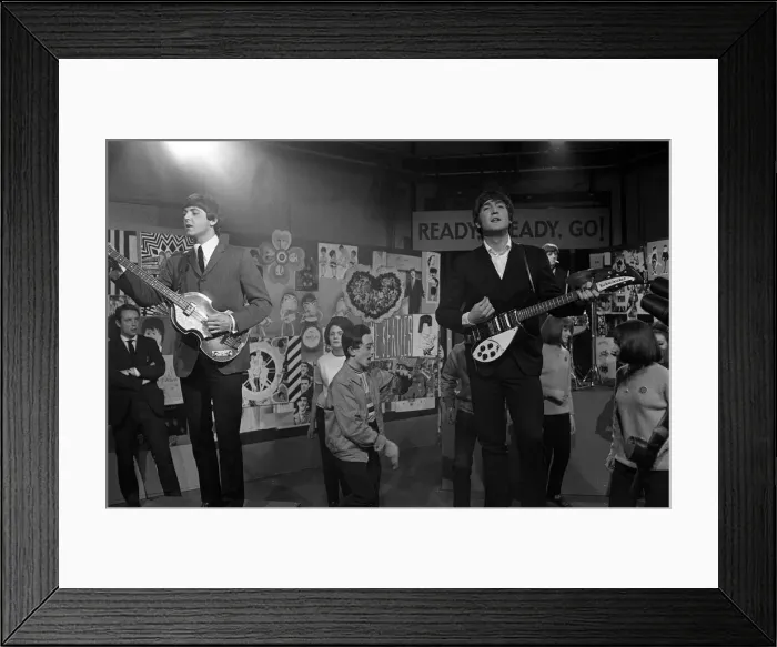 Framed Print : The Beatles at Television House, Kingsway, for an appearance on the television Show