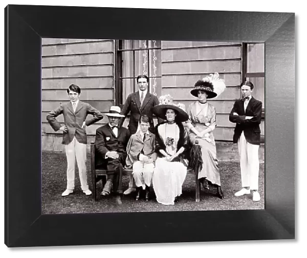 The Eden family, Anthony Eden MP pictured as a young man with hands on hips. circa 1910