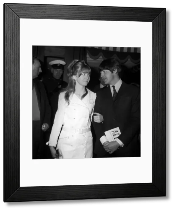 Framed Print : Paul McCartney with girlfriend Jane Asher March 1966 Framed Print : Paul McCartney with girlfriend Jane Asher March 1966