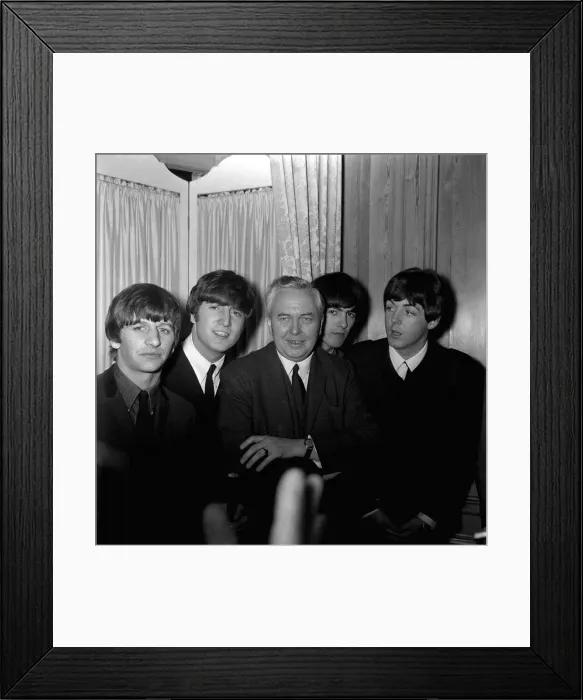 Framed Print : The Beatles and Harold Wilson MP (centre), Labour Party Leader who presented them with Framed Print : The Beatles and Harold Wilson MP (centre), Labour Party Leader who presented them with