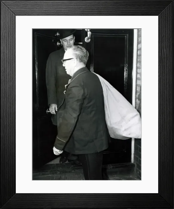 Framed Print : Sir Winston Churchills birthday. November 1964. A postman arrives with another Framed Print : Sir Winston Churchills birthday. November 1964. A postman arrives with another