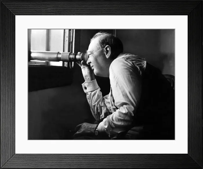 Framed Print : Sir Winston Churchill - 1944 British Prime Minister 500 yards from the battlefront in Framed Print : Sir Winston Churchill - 1944 British Prime Minister 500 yards from the battlefront in