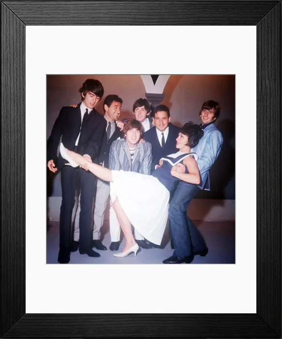 Framed Print : Mike and Bernie Winters and Chita Rivera with the Beatles at a Blackpool Night Out TV