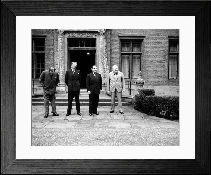 Framed Print : Winston Churchill and MendAes-France, French Premier at Chartwell after failure of E. D Framed Print : Winston Churchill and MendAes-France, French Premier at Chartwell after failure of E. D