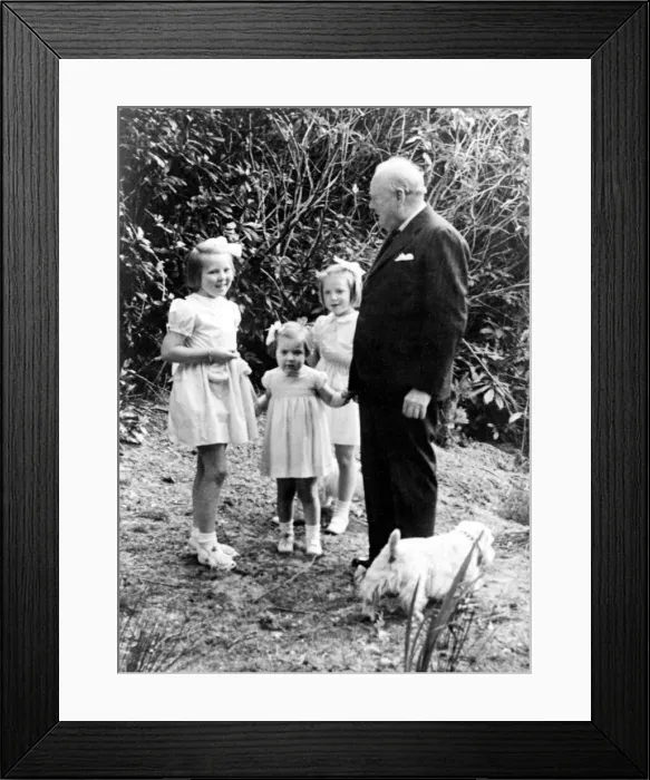 Framed Print : British Prime Minister Winston Churchill with Dutch Princesses Beatrix Framed Print : British Prime Minister Winston Churchill with Dutch Princesses Beatrix