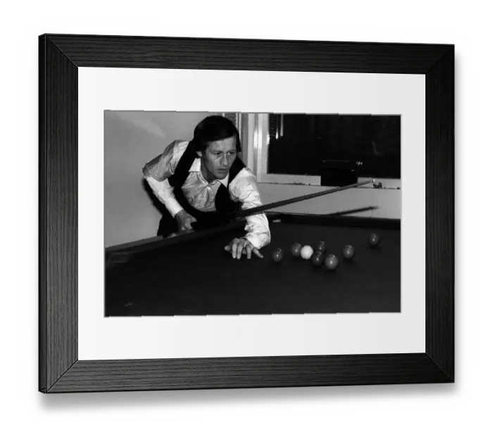 Framed Print : Alex Higgins World Snooker Champion Circa May 1982 pots a few balls at home after Framed Print : Alex Higgins World Snooker Champion Circa May 1982 pots a few balls at home after
