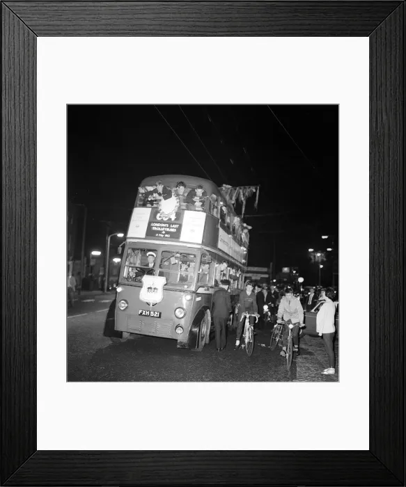 Framed Print : Last Journey in the trolleybus May 1962 Crowds turned up in huge numbers to take