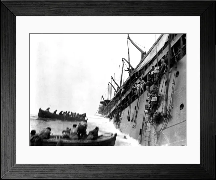 Framed Print : Sontay World War I May 1917 - French S. S. Sontay'torpedoed in Mediterranean