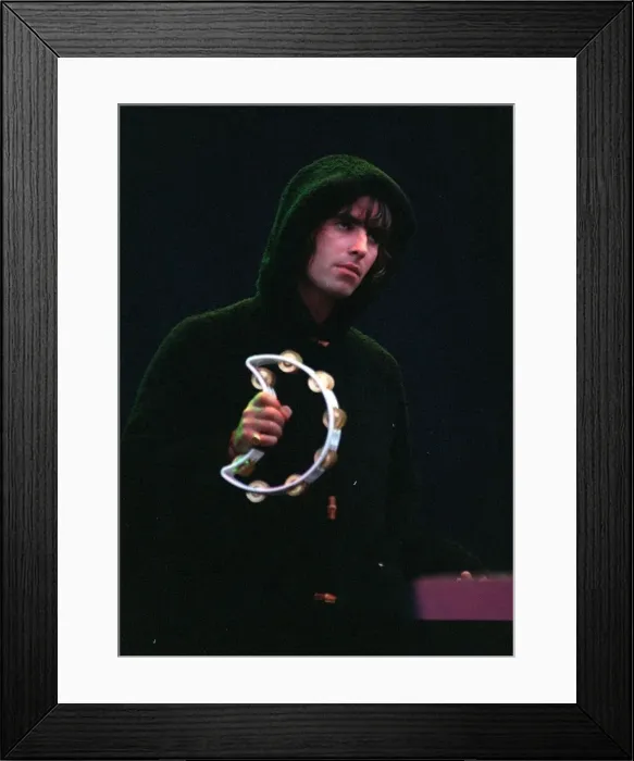 Framed Print : Liam Gallagher playing the tambourine during the Oasis concert at Balloch Country Park