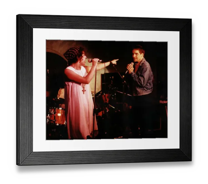 Framed Print : Deacon Blue pop group rock band playing live on stage at Tunnel Club Glasgow singing Framed Print : Deacon Blue pop group rock band playing live on stage at Tunnel Club Glasgow singing