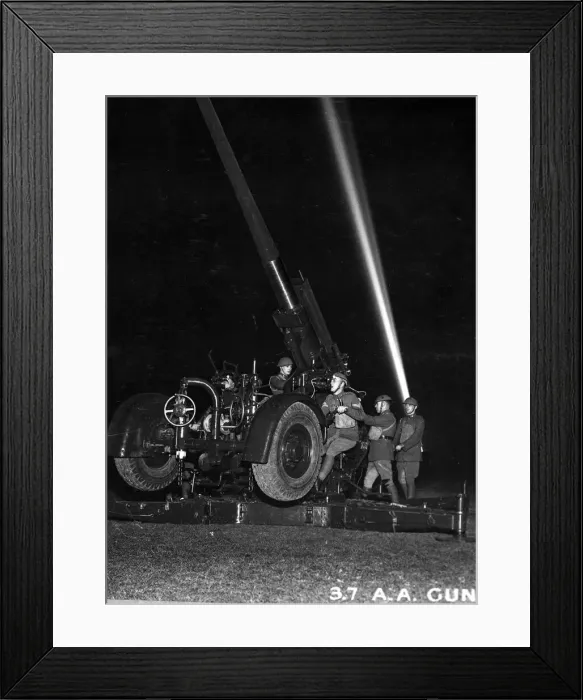 Framed Print : Second World War April 1941 3. 7 Anti Aircraft Gun Framed Print : Second World War April 1941 3. 7 Anti Aircraft Gun