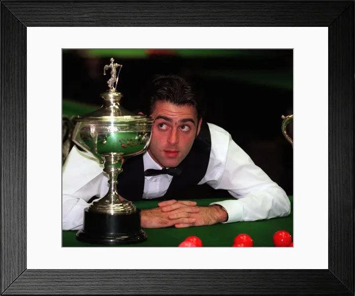 Framed Print : Ronnie O Sullivan snooker player September 1997 Looks at World Championship trophy Framed Print : Ronnie O Sullivan snooker player September 1997 Looks at World Championship trophy